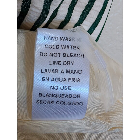 Entro Avara Brantley Dress S Striped V-Neck Smocked Waist Pockets Cottagecore - Picture 7 of 11